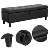 Storage Bench PU Leather Seat Wooden Rectangle Lift Ottoman Entryway Toy Box