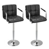 Upholstered Swivel Bar Stool Set of 2 Counter Chairs Armchairs Height Adjustable