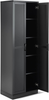 Storage Cabinet Wooden Tall Pantry Cupboard 2 Door Shelves Freestanding Black
