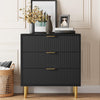 3 Drawer Chest of Drawers w/ Metal Legs, Bedroom Bedside Storage Cabinet Hallway