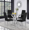100cm Round Glass 4 Seater Dining Table and Chairs for Kitchen & Dining Room