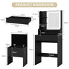 Modern Dressing Table Set LED Mirror Vanity Desk Stool with Charging Station