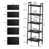 Ladder Shelf Bookcase Unit Stand 5 Tier Steel Frame Display Storage Shelving
