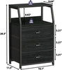 Bedside Table Cabinet with 3 Drawer Nightstand Bedroom Storage Chest of Drawer