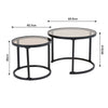 Nesting Round Side Table Set of 2 Modern End Coffee Tea Bedside Table Nightstand