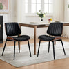 Set of 2 Dining Chairs with Arms Velvet PU Leather Chairs Kitchen