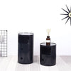 Plastic Storage Cabinet Floor Standing Round Cupboard Bedside Table Nightstand