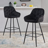 2 PCS Bar Stools Velvet Padded Seat ＆ Armrest Salon Lounge chairs Luxury Kitchen