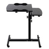 Twin Top Over Bed Chair Laptop Table Adjustable Height Mobility Aid on Wheels