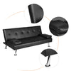 Stylish Linen Fabric Upholstered Clic Clac Sofa Bed 3 Seater Reclining Settee