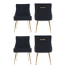 4PCs Viviana Velvet Dining Chairs w/Gold Legs & Ring Handle – Modern Accent