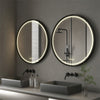 Large Round LED Bathroom Mirror Light Dimmable Anti-Fog Makeup Wall Mirror Gold