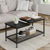 2-Tier Coffee Table End Table Living Room Center Table with Mesh Storage Shelf