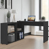 L-shaped Corner Computer Desk Table 4 Storage Shelves Home Office Workstation
