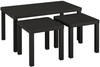 Nesting Tables Wooden Space Saving Coffee Side Table Set of 3 Rustic Brown Large