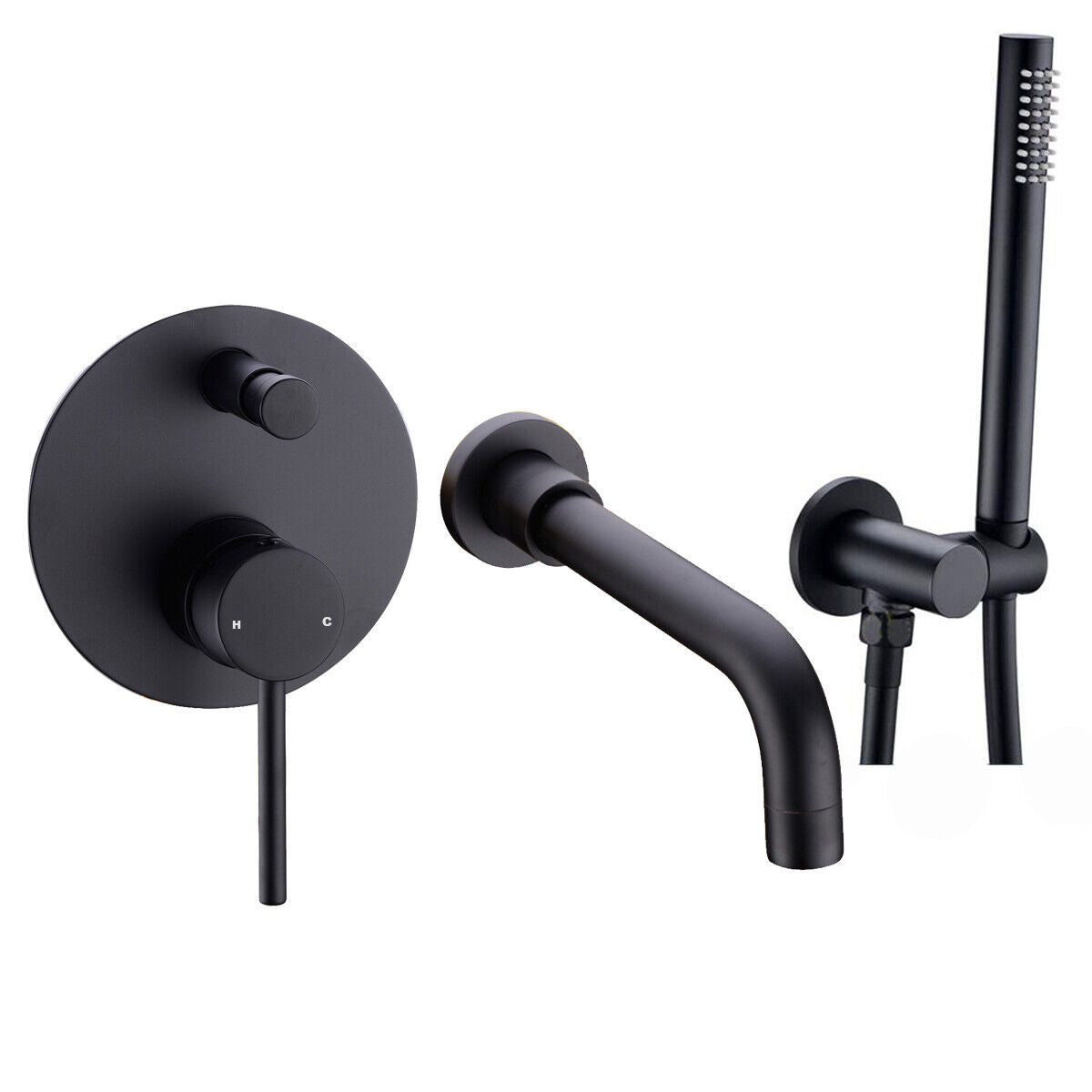 Brass Bathroom Bathtub Mixer Taps Bath Filler Spout And Handheld Shower Set UK