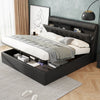 OTTOMAN LIFT UP UPHOLSTERED BED FRAME STORAGE HEADBOARD DOUBLE & KING 4FT6 5FT