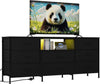 8 Fabric Drawers, Metal Frame Storage Cabinet with Wood Top for Living Room