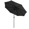 3M Outdoor Garden Round Parasol Sun Shade Patio Hanging Umbrella with Crank Tilt