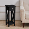 Narrow Slim Side Table Drawer Shelf Storage Cabinet Nightstand Hallway Tidy Unit