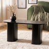 Coffee Table Wooden Ribbed Frame Small Centre Table Living Room Office