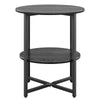 Small 2 Tier Round Bedside Table Sofa End Table Coffee Table with Shelf Bedroom