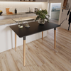 Dining Table 110cm Rectangular Scandi Modern Kitchen Living Room Black Wood Home
