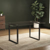 Extra Large 8-10 Seater Rectangular Tempered Glass Dining Table with Metal Legs