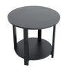 Small 2 Tier White Black Wooden Side Table with Shelf Bedroom Coffee End Table
