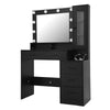 2 in1 Dressing Table with LED Lights Mirror 5 Drawers Socket Vanity Make up Desk