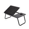 Folding Laptop Bed Tray Table Portable Lap Desk Notebook Breakfast w/ Cup Slot