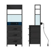 Bedside Table with Charging Station and LED Light Strips Nightstand W/ 3 Drawers
