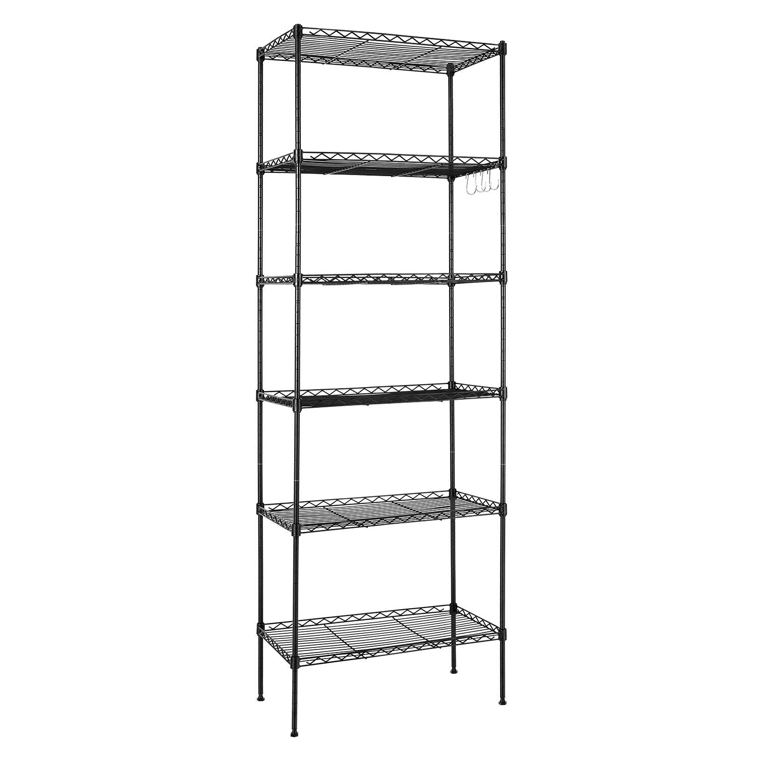 6 Tier Shelving Unit Storage Rack Metal Shelves For Kitchen Living roo ...