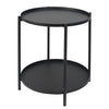 Accent Metal Side Table 2 Layer Sofa End Coffee Tray Snack Table for Living Room