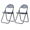 Set of 2 Folding Chair Padded Faux Leather Chair Home Office Dining Chairs