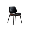 Set of 2 Mid Century Dining Chairs PU Leather Seat Walnut Bentwood Metal Legs