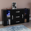 LED Sideboard 2 Door 3 Drawer Buffet Storage Cabinet Cupboard TV Unit High Gloss