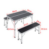 3FT Aluminum Foldable Camping Beer Table and 2 Benches Set Garden Picnic Trestle
