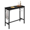 Breakfast Bar Table with 2 Glass holders 2 hooks Kitchen Long Dining High Table