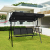 Garden Swing Chair 3 Seater Hammock Patio Outdoor Sun Shade W/ Adjustable Canopy
