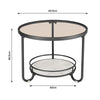 2 Tier Coffee Tea Table Round End Side Table w/ Storage Shelf Tray Bedside Table