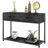 Modern Console Table 2 Drawers Wooden Hallway Living Room Storage Furniture Grey