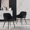 Noble Set of 2 Dining Chairs Velvet Armchairs Upholstered Soft Seat Back Metal