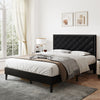 4ft6 Double Bed Frame Upholstered Platform Bed with Adjustable Headboard Velvet