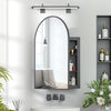Arched Bathroom Mirror Cabinet Wall Mounted with Storage Modern Mirror Cupboard