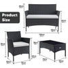 4 Piece Rattan Garden Furniture Set Table Chairs Wicker Ship to All Locations