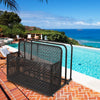 Outdoor Pool Float Storage Box with Wheels, PE Rattan Organizer for Patio & Pool