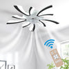 Adjustable Wind Speed Ceiling Fan with Dimmable LED Light Remote Control Bedroom