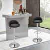 2x PU Leather Round Bar Stool Adjustable Swivel Pub Chair with Back Home Kitchen