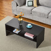 Coffee Table 2 Tiers Wood Tea Table Home Living Room Rectangle Table Black White